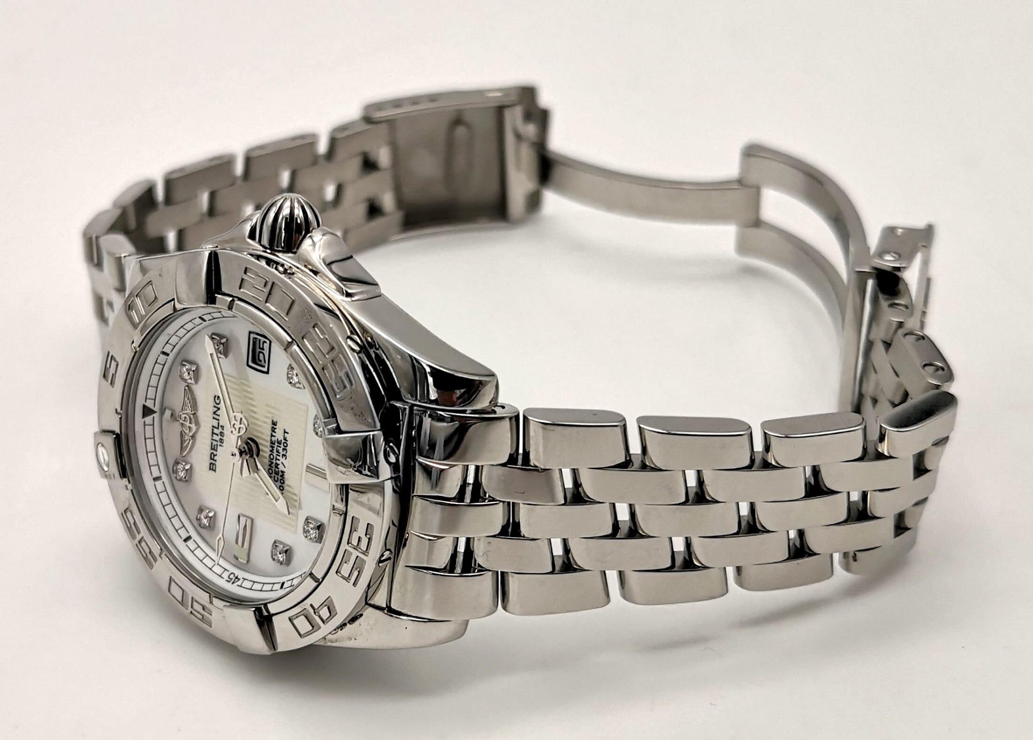 A Breitling Galactic 32 Stainless Steel and Diamond Ladies watch. Stainless steel strap and case - - Image 4 of 13