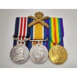 WW1 Military Medal and Duo Awarded to 63626 Pte Edison Burnett 4th Machine Gun Corps. With