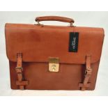 A Simpson of London Flap-over Document Case in Dark Brown Leather. With original tag. Unused but