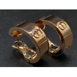 A Pair of 18K Yellow Gold Cartier Clip Earrings. 8.6g total weight.