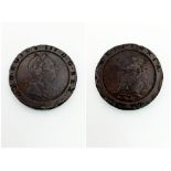 A 1797 Britannia Cartwheel Two Pence Coin.