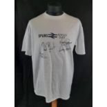 A Tottenham Hotspur Signed Away Days T-Shirt. Signed by Paul Stewart, Martin Robinson, Keith