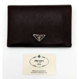 A Gents Large Leather Prada Wallet with Authenticity Card. 16.5 x 11cm. In very good condition.