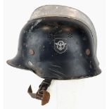 WW2 German Fireman’s Double Decal Hemet.