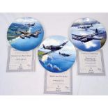 Three Royal Doulton - In Defence of The Realm Aircraft Decorative Plates. As new, in original