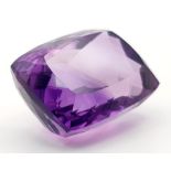 41.57ct Cushion Shaped Bolivian Amethyst AAA Grade Deluxe Quality Certified.