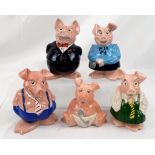 Six Nat-West Ceramic Piggy Banks.