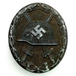 A WW2 German Nazi 3rd Class Wound Iron Badge - 1 to 2 wounds. 4.5cm.