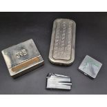 A Vintage Rolls Razor Kit, Rolling Kit, Ronson Lighter and miniature compact.