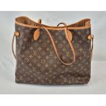 A Louis Vuitton Articles de Voyage Tote Bag. Monogrammed canvas exterior with leather straps and