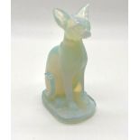 A Fire Opalite Carved Cat Figure. Lovely orange glow when refracting light. Perfect for an