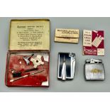 Two Vintage Lighters and a Ronson Service Outfit Case.