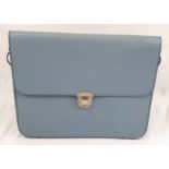 A Simpson of London Blue Calf Leather Flap-Over Document Case. 14 x 12 inches. Unused, but small