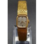 A Vintage 18K Gold Piaget Ladies Dress Watch. 18K gold bracelet and case - 16 x 15mm. Mechanical