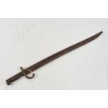 An Antique 1870s Mauser Rifle Bayonet and Scabbard. 69cm total length.