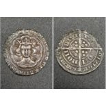 An Edward III Silver Hammered Groat Coin. Fourth coinage. 1351- 61. Mint mark crown series G. Please