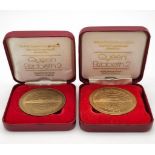 Two Queen Elizabeth 2 Medals Given To Those Who Sailed a Trans Atlantic Crossing in 1975. Both