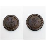 A 1797 George III Twopence Cartwheel Coin. Please see photos for conditions.