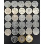 A Small Collection of Collectable 50p and £2 Coins. 2 x £2. 26 x 50p