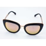 A Pair of Chanel Gilded Sunglasses - Comes in original Chanel case. Ref: 9803
