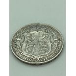 SILVER HALF CROWN 1914 in extra fine condition having bold and clear definition with raised