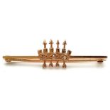 A Superb Fully Hallmarked Vintage 9 Carat Gold and Diamond Arrow. Brooch in Fitted Box by Garrard,