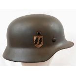 3rd Reich Waffen SS M35 Double Decal Helmet with Liner.