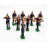 A Vintage Set of Nine Prussian Fife and Drums Lead Soldiers.