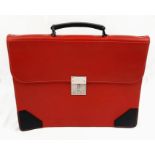 A Simpson of London Red Calf Leather Document Case. Unused, but some small signs of shop wear and