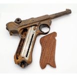WW1 German 1917 Dated Luger Found in a Tunnel in Messines, Belgium- Replacement Grips.