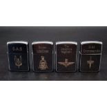 4 x Windproof Lighters with Special Forces Logos.