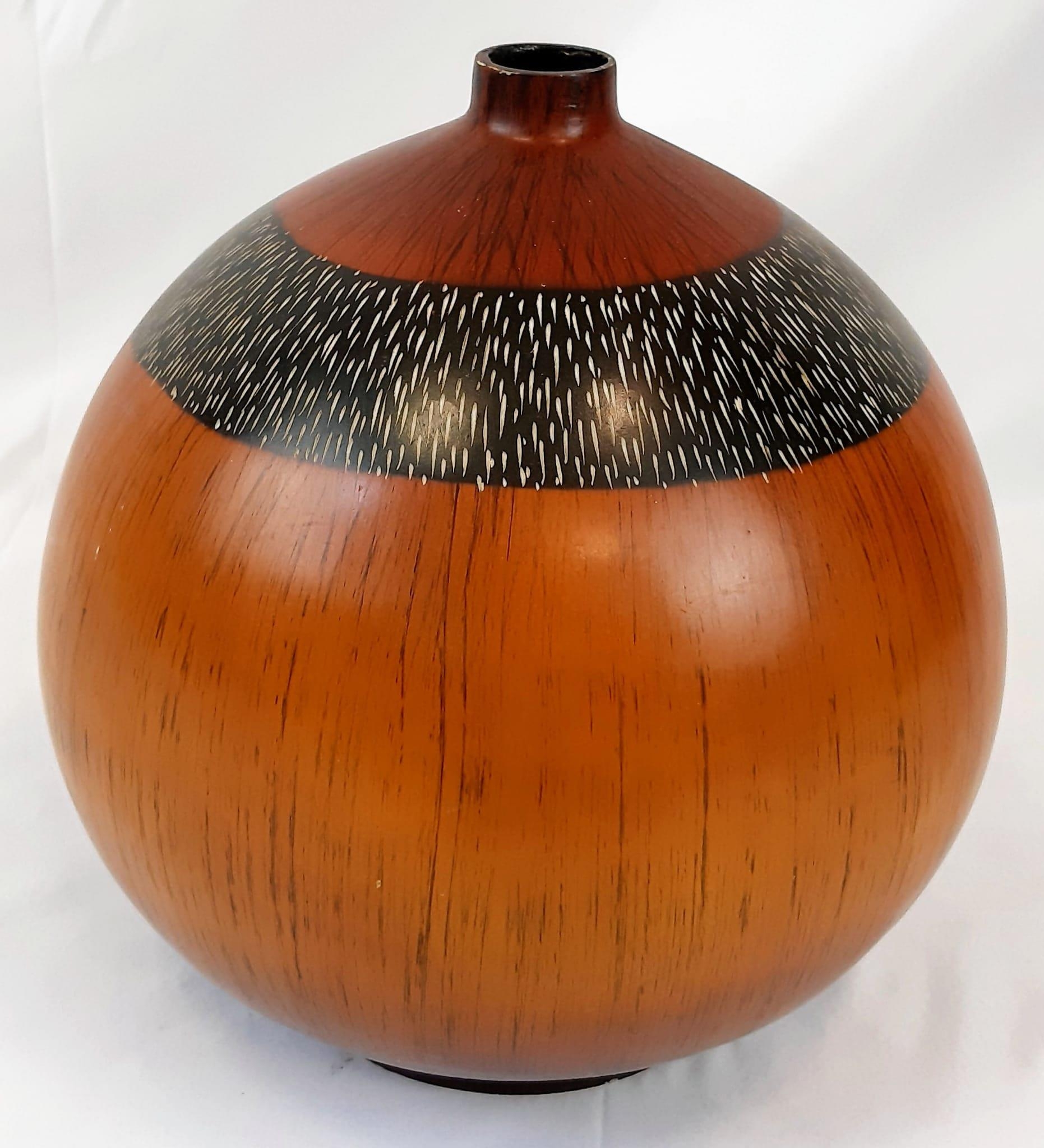 A Very Good Condition Vintage Large African Gourd Vase 30 cm diameter approx.