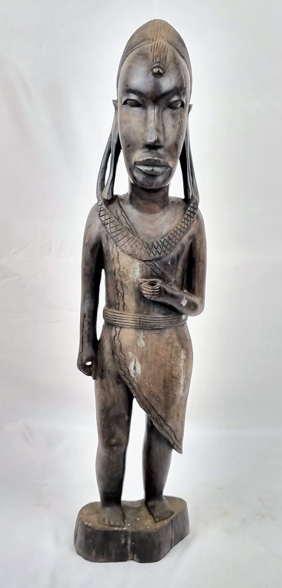 Antique African Tribal Wood Statue. 62cm tall