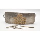 A Silver Victorian Cavalry Officer Cross Belt Pouch. Birmingham hallmarks.