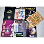 Seven FA Cup Programmes. Including Liverpool v Manchester Utd 1996 and the treble winning 1999 Man