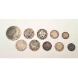 A Small Collection of 10 Silver William IV and George III Silver Coins. Please see photos for