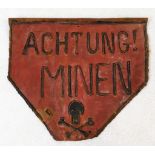 WW2 German Mine Field Sign.