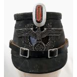 WW2 German Reich Protection Police Schutzpolizei Shako with NCO’s Helmet Plate.