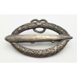 WW1 Imperial German Silver Zeppelin Crew Badge (Issued After the War) Maker: G.H. Osang.
