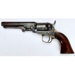 An Antique 1860 Pocket Colt 31 Revolver Black Powder Pistol. Model 1849. Stagecoach scene on