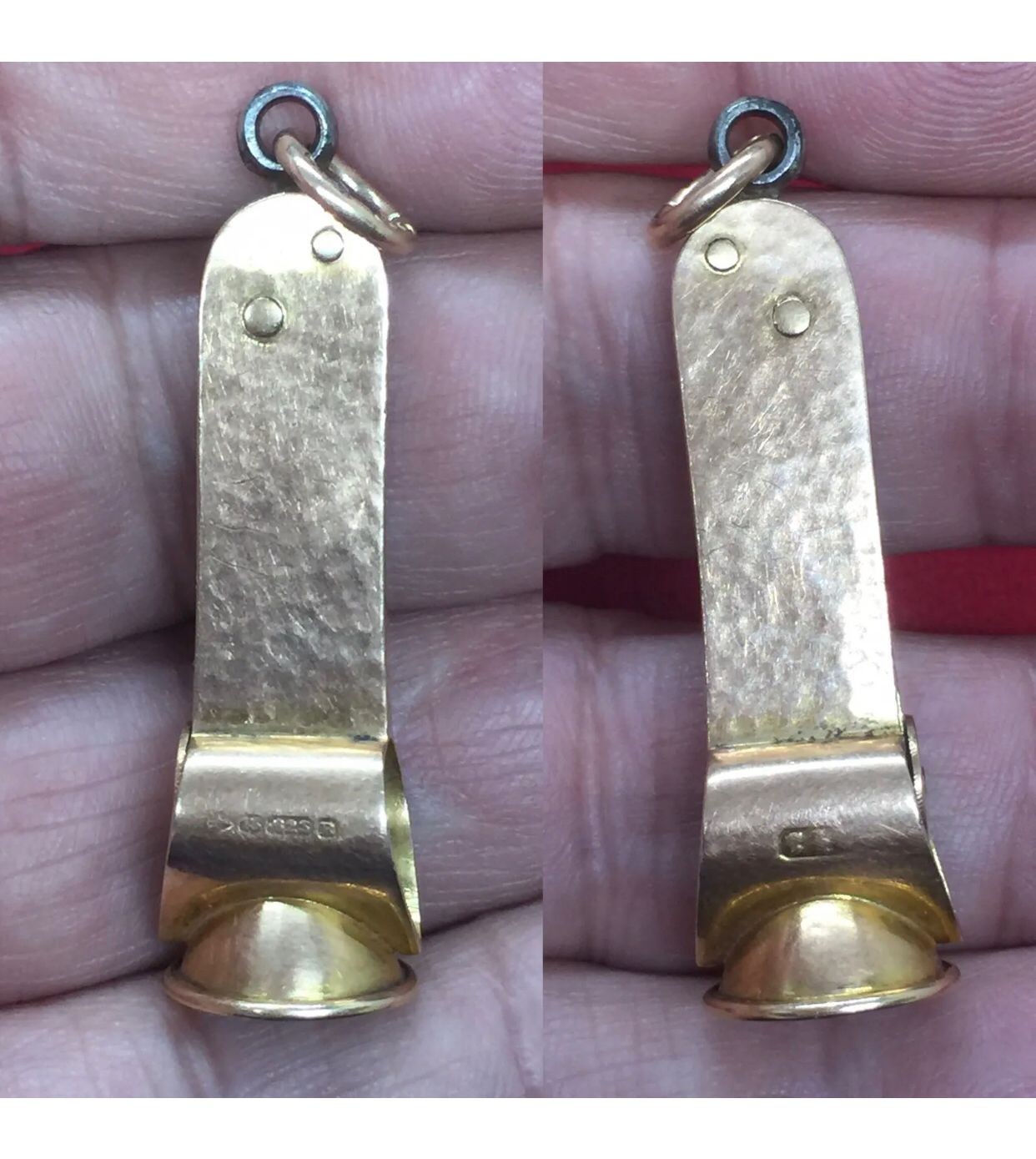 Antique Solid 15ct 15k Yellow Gold Cigar Cutter Birmingham 1941 Marked 15k 625 R and maker marks , - Image 5 of 9