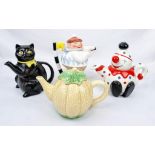 A Vintage Selection of Four Fun Character Teapots.