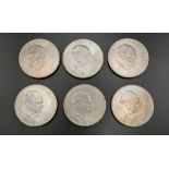 Six 1965 Commemorative Churchill Crowns