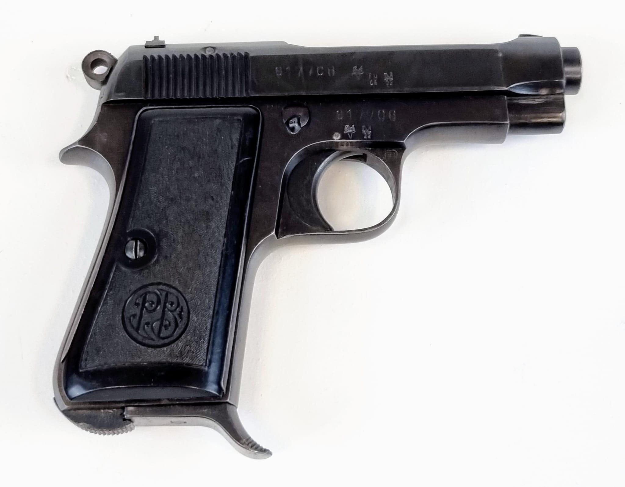 A Deactivated Italian Beretta 34 Semi-Automatic Pistol. Has a .380 calibre with a 3.5 inch barrel.