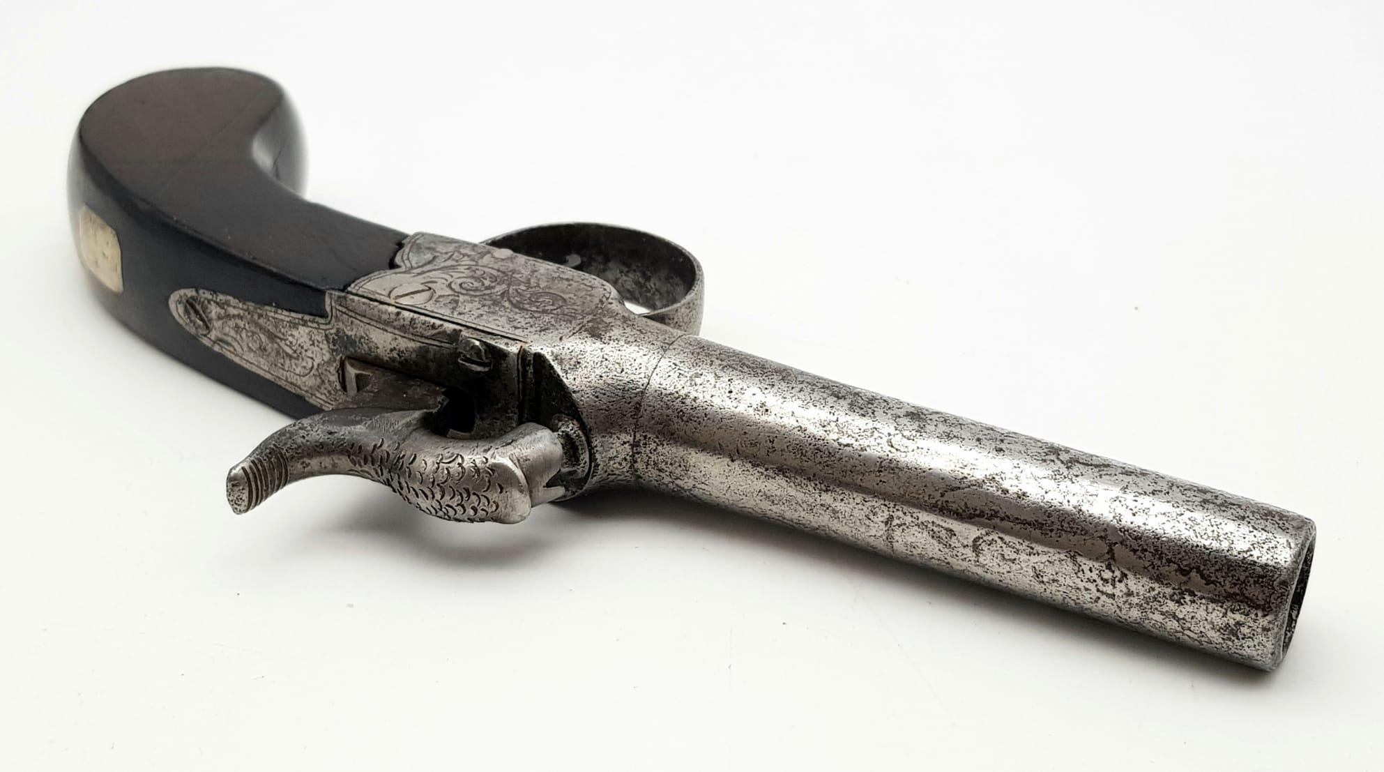 A Very Good Condition 1830 .450 Calibre Percussion Boxlock Pocket Pistol, English Proof Marks and - Image 6 of 7
