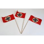 3 x WW2 German Paper Flags. These were given out for events such as the Fuhrer’s Birthday etc.