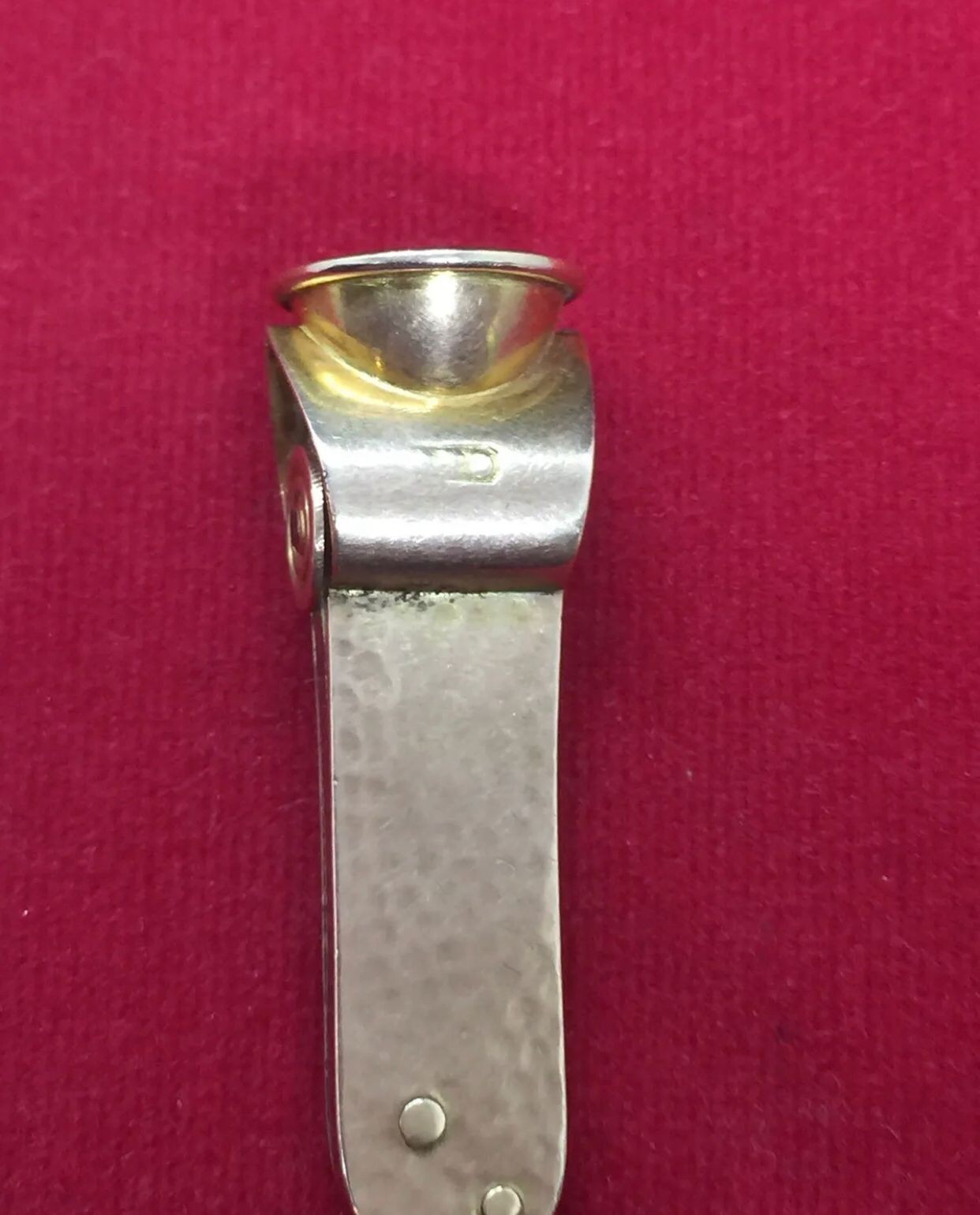 Antique Solid 15ct 15k Yellow Gold Cigar Cutter Birmingham 1941 Marked 15k 625 R and maker marks , - Image 8 of 9