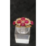 18ct yellow gold Edwardian Ruby with diamonds, Diamonds are. 0.35 carat Ruby are 0.5cm each