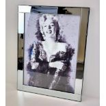 A Black and White Marilyn Monroe Artwork with White Crystal Ornamental Decorative Effects