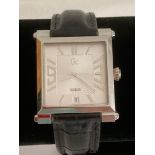 GUESS WRISTWATCH in ART DECO form Having large square face with retro 1920s numerals and sunray